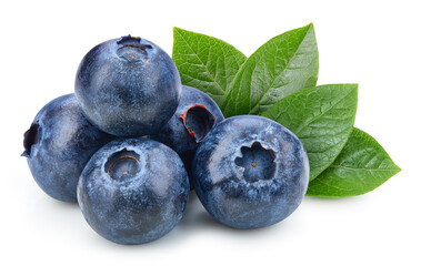 Organic blueberry isolated on white background - obrazy, fototapety, plakaty