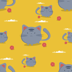 Сute animal pattern. vector illustration.