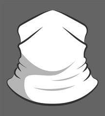 White Neck Warmer Template Vector On Gray Background 