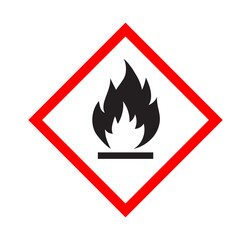 Flammable icon isolated on white background. Flammable warning sign. Vector illustration.