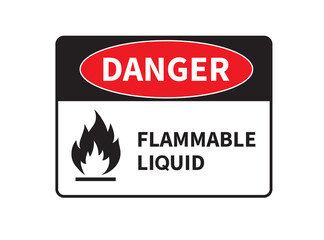 Danger flammable liquid sign on white background. GHS hazard pictogram. Vector illustration.