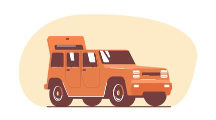 SUV car with open boot. Vector flat style illustration.