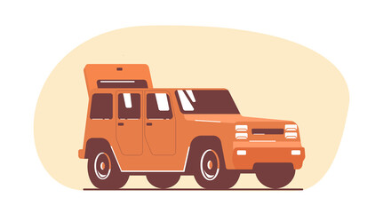 SUV car with open boot. Vector flat style illustration. © lyudinka