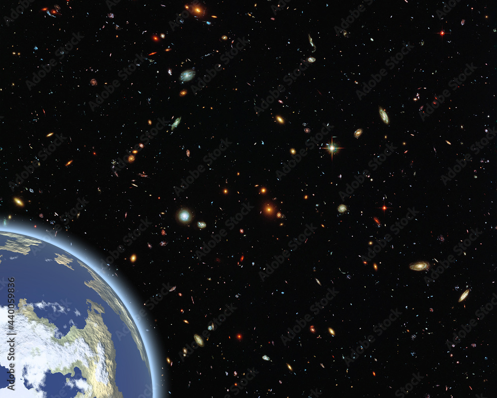 Sticker magnificent earth in outer space. the elements of this image furnished by nasa.