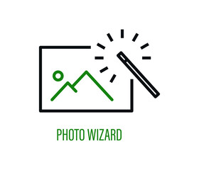 photo wizard icon. editable vector concept of photo editing.
