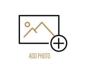 Add photo icon on isolated white background