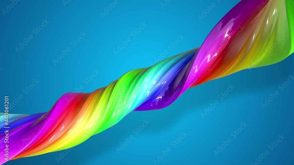 Poster abstract colorful creative background with stream of mixed oil paints that form ribbon of rainbow co