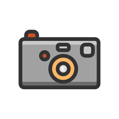 Compact Camera filled outline icon.