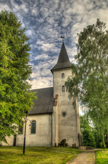 Fototapeta na wymiar Lutheran church in Priekule, Latvia.