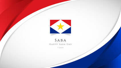 Abstract Saba day country banner with elegant 3D background