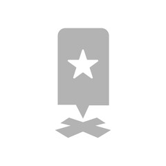 arrival point icon on white background, vector illustration