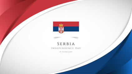 Abstract independence day of Serbia country banner with elegant 3D background