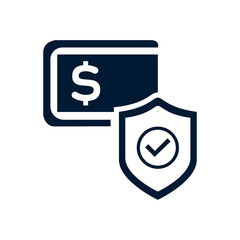 Money protection icon on a white background, vector illustration