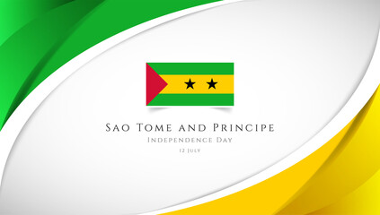 Abstract independence day of Sao Tome and Principe country banner with elegant 3D background