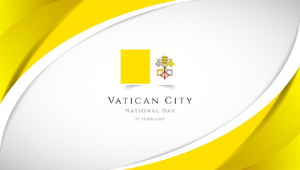 Abstract national day of Vatican City country banner with elegant 3D background