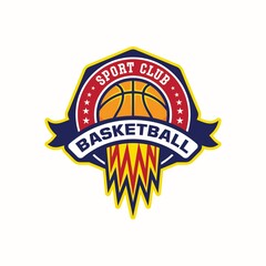 College basketball emblem logo