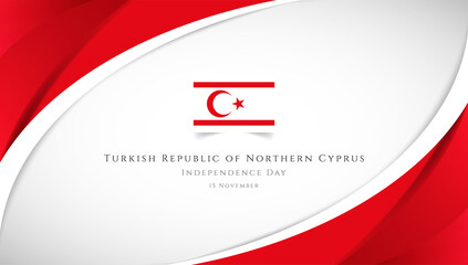 Abstract independence day of Turkish Republic of Northern Cyprus country banner with elegant 3D background - obrazy, fototapety, plakaty