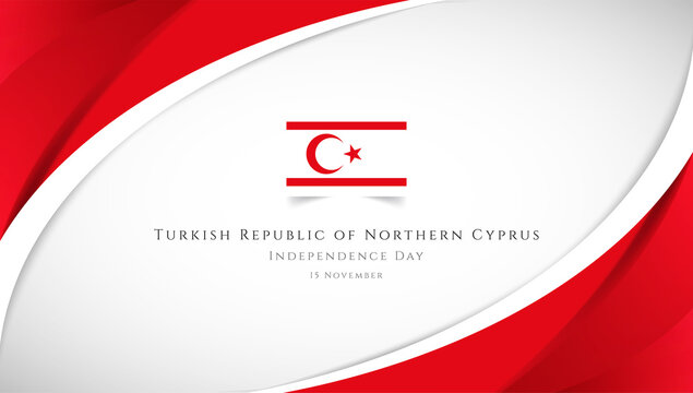 Abstract independence day of Turkish Republic of Northern Cyprus country banner with elegant 3D background
