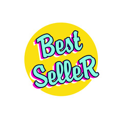 Fototapeta premium Best seller icon in yellow and blue color. Badge isolated on white background.