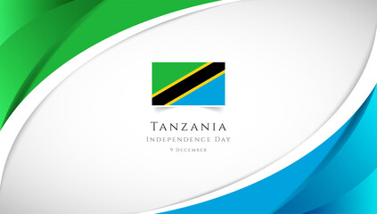Abstract independence day of Tanzania country banner with elegant 3D background