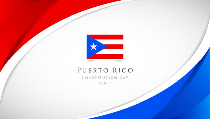 Abstract constitution day of Puerto Rico country banner with elegant 3D background