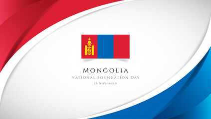 Abstract independence day of Mongolia country banner with elegant 3D background