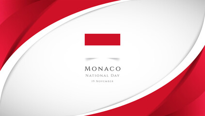 Abstract national day of Monaco country banner with elegant 3D background