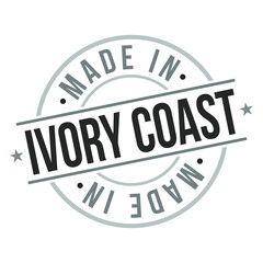 Made in Ivory Coast Quality Original Stamp Design Vector Art Tourism Souvenir Round Seal National Badge.