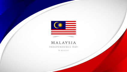 Fototapeta premium Abstract independence day of Malaysia country banner with elegant 3D background