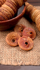 Fresh Figs or Anjeer fruit healthy vegan food concept organic dry fruits on wooden background.