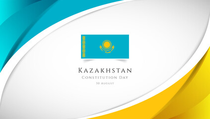 Fototapeta premium Abstract independence day of Kazakhstan country banner with elegant 3D background