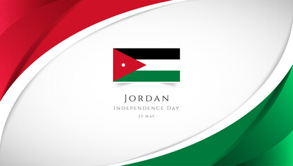 Abstract independence day of Jordan country banner with elegant 3D background