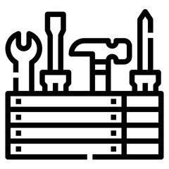 wrench line icon