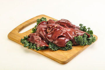 Raw chicken liver for cooking