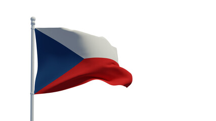 Czech Republic flag, waving in the wind - 3d rendering - CGI