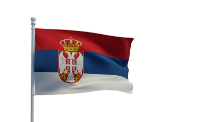 Fototapeta na wymiar Serbian flag, waving in the wind - 3d rendering - CGI