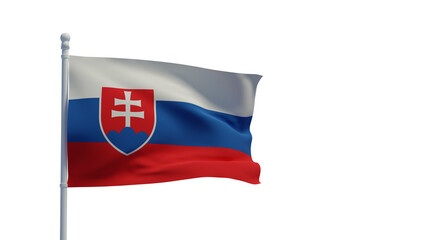 Slovakian flag, waving in the wind - 3d rendering - CGI