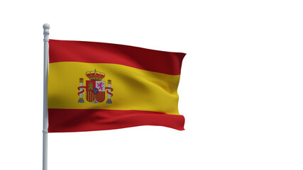 Spanish flag, waving in the wind - 3d rendering - CGI