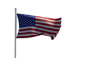 Fototapeta premium American flag, waving in the wind - 3d rendering - CGI