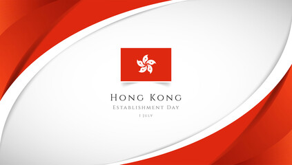 Abstract establishment day of Hong Kong country banner with elegant 3D background