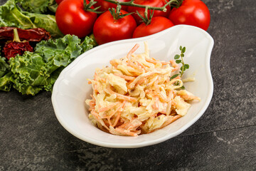 Vegetarian Cole slaw salad with cabbage