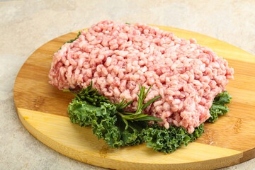 Raw pork minced meat for cooking