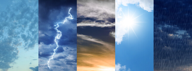 Fototapeta Collage of different weather conditions obraz
