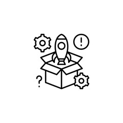 product launch icon in vector. Logotype