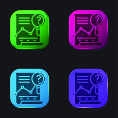 Analysis four color glass button icon