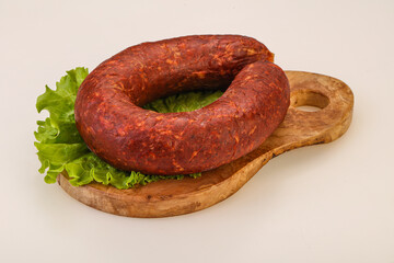 Krakowska sausage over the board