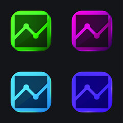 Analysis four color glass button icon