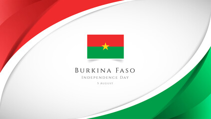 Abstract independence day of Burkina Faso country banner with elegant 3D background