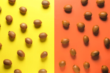 Tasty ripe kiwi on color background