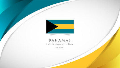 Abstract independence day of Bahamas country banner with elegant 3D background